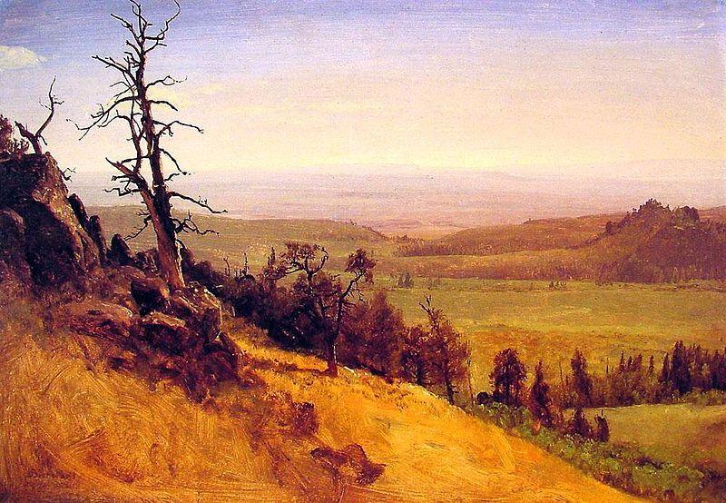 Albert Bierstadt Wasatch Mountains and Great Plains in distance, Nebraska oil painting image